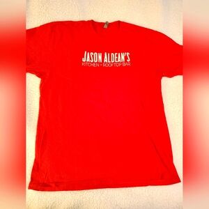 Jason Aldean Kitchen and Rooftop bar Tshirt. Red. XXL